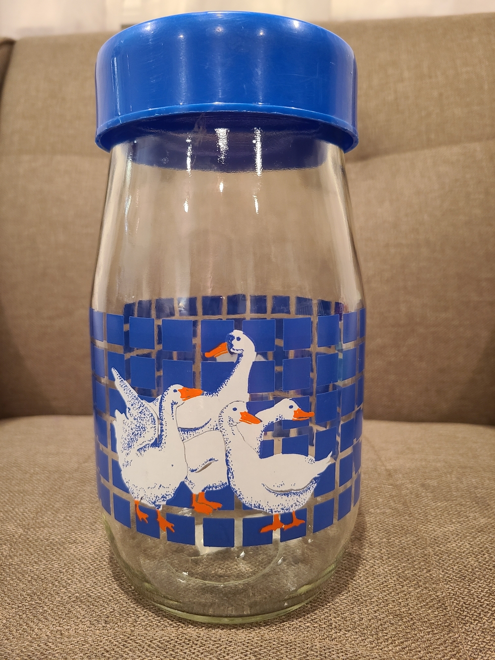 Vintage Carlton Glass "Country Geese" Canister Jar